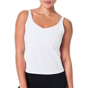 Spanx® Womens Ribbed 2-In-1 Tank, White